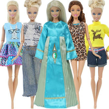 Load image into Gallery viewer, 5 set Handmade Fashion Outfit Daily Casual Wear Blouse Shirt Vest Bottom Pants Skirt Clothes For Barbie Doll Accessories