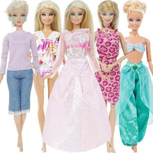 Load image into Gallery viewer, 5 set Handmade Fashion Outfit Daily Casual Wear Blouse Shirt Vest Bottom Pants Skirt Clothes For Barbie Doll Accessories